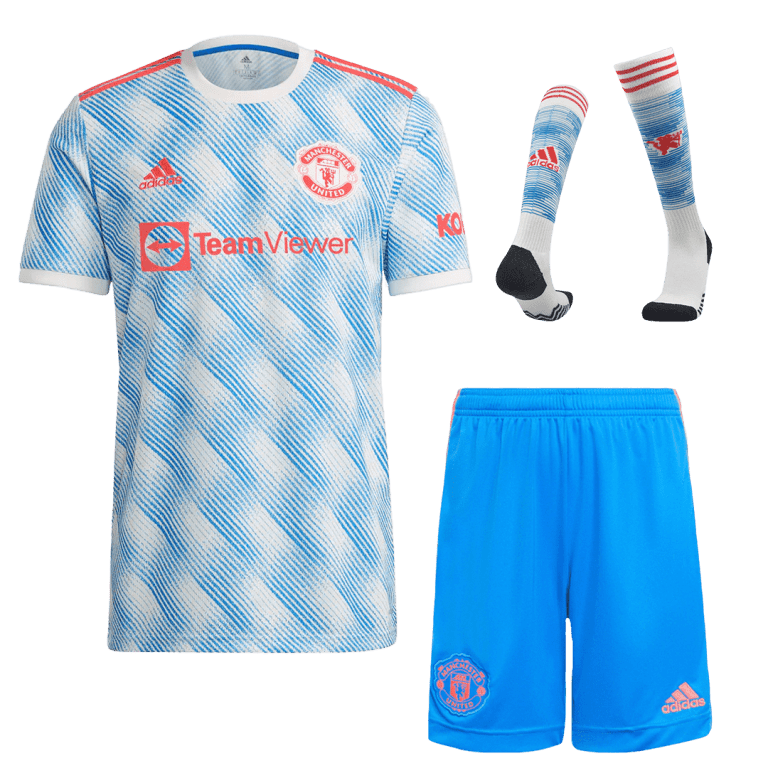 Men's Replica Manchester United Away Soccer Jersey Whole Kit (Jersey+Shorts+Socks) 2021/22 - Best Soccer Jersey - 1