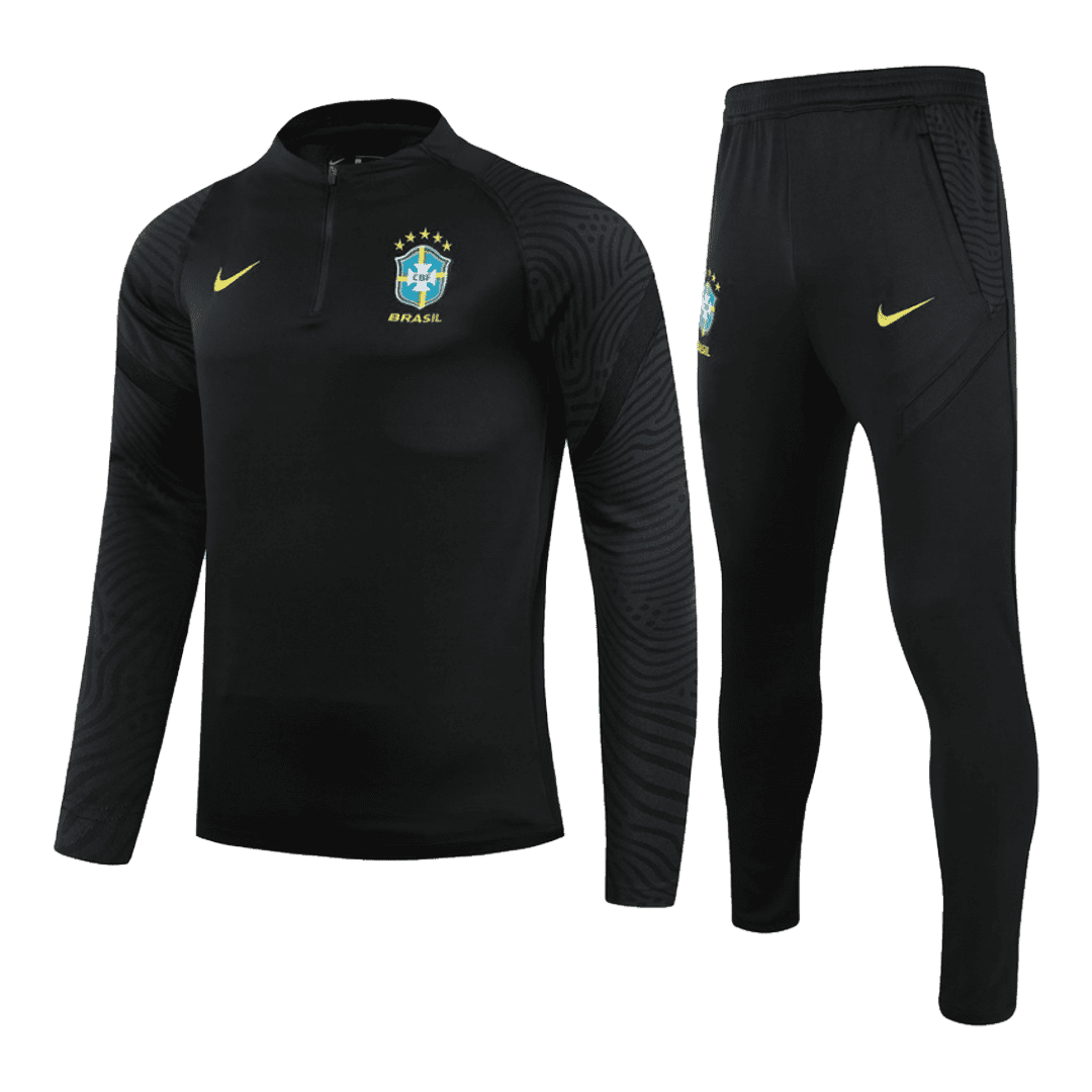 Kids Brazil Zipper Tracksuit Sweat Shirt Kit(Top+Pants) 2021/22