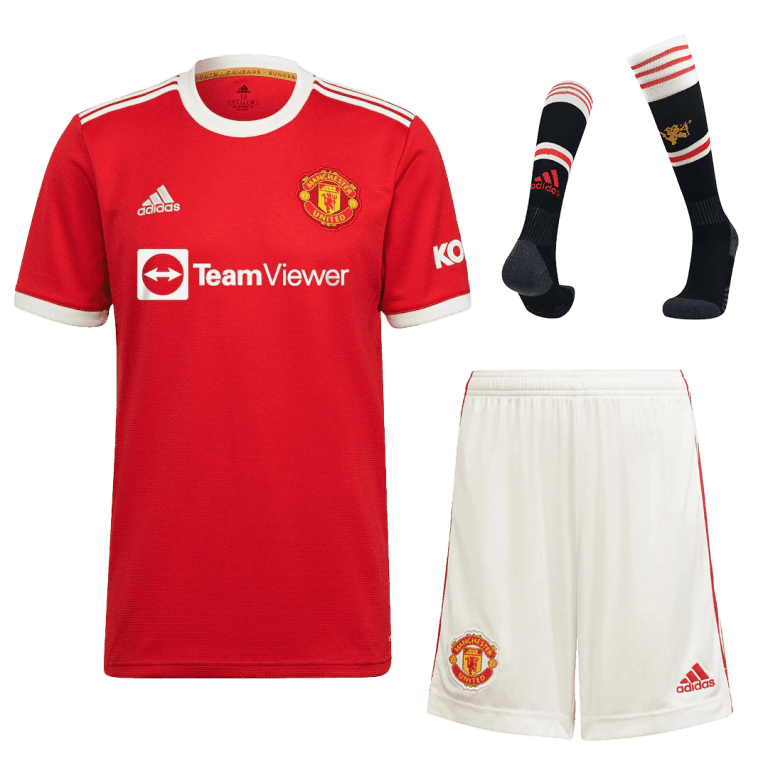 Men's Replica RONALDO #7 Manchester United Home Soccer Jersey Whole Kit (Jersey+Shorts+Socks) 2021/22 - Best Soccer Jersey - 2