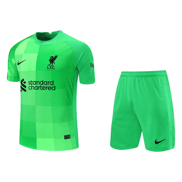 Kids Liverpool Goalkeeper Soccer Jersey Whole Kit (Jersey+Shorts+Socks) 2021/22 - Best Soccer Jersey - 2