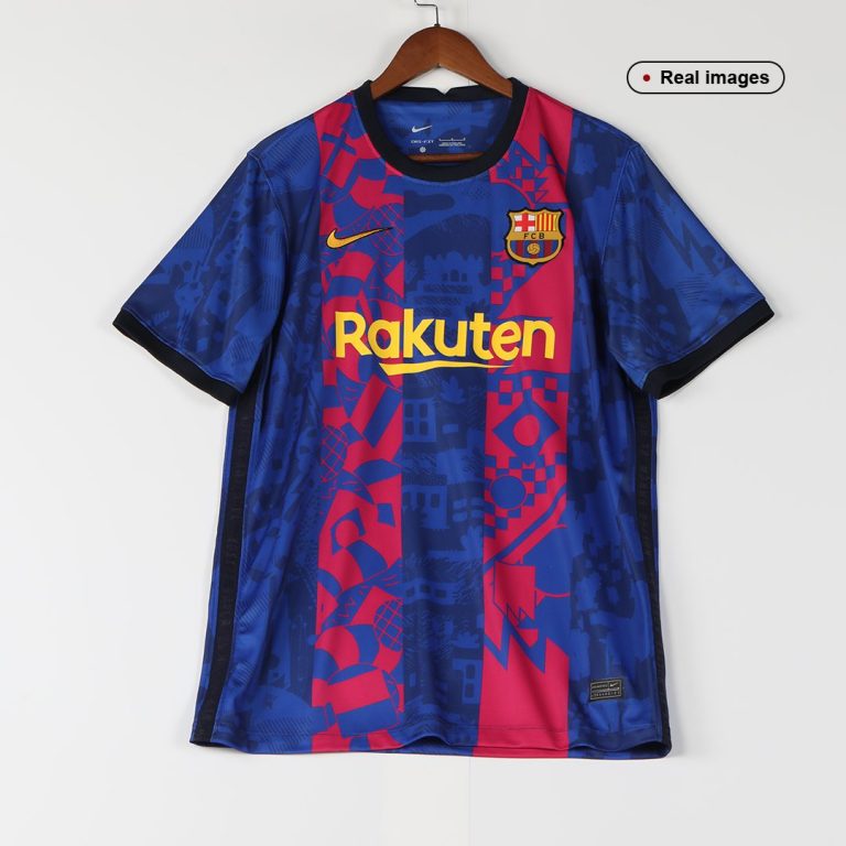 Men's Replica Barcelona Third Away Soccer Jersey Whole Kit (Jersey+Shorts+Socks) 2021/22 - Best Soccer Jersey - 11