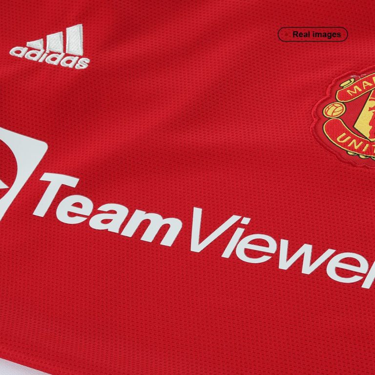 Men's Replica Manchester United Home Soccer Jersey Whole Kit (Jersey+Shorts+Socks) 2021/22 - Best Soccer Jersey - 12