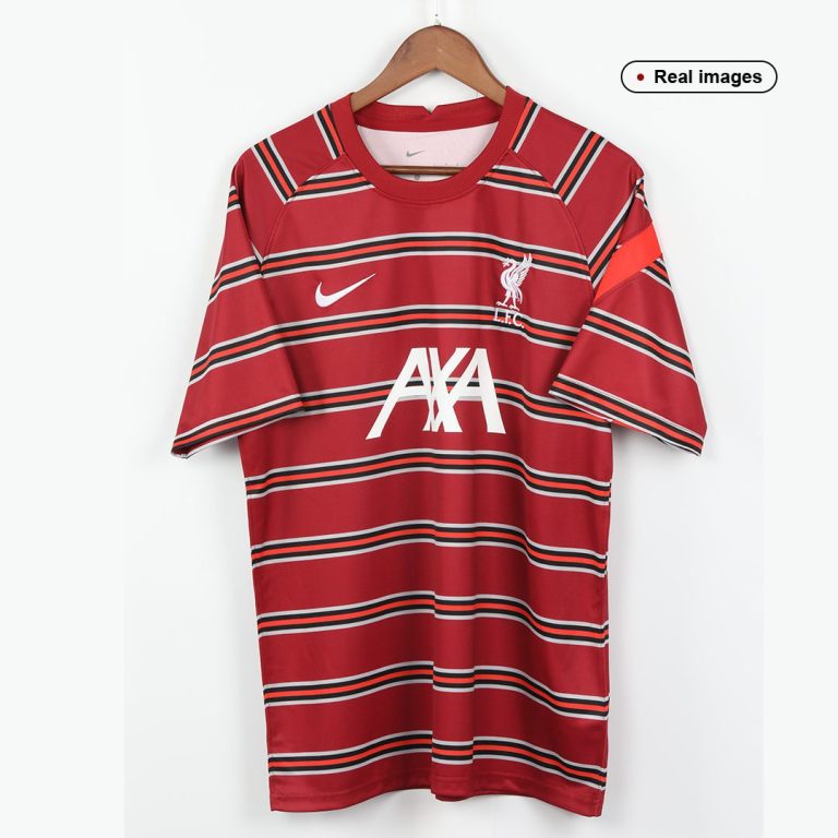 Men's Replica Liverpool Pre - Match Soccer Jersey Shirt 2021/22 - Best Soccer Jersey - 9
