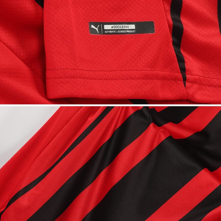 Men's Replica AC Milan Home Soccer Jersey Whole Kit (Jersey+Shorts+Socks) 2020/21 - Best Soccer Jersey - 7
