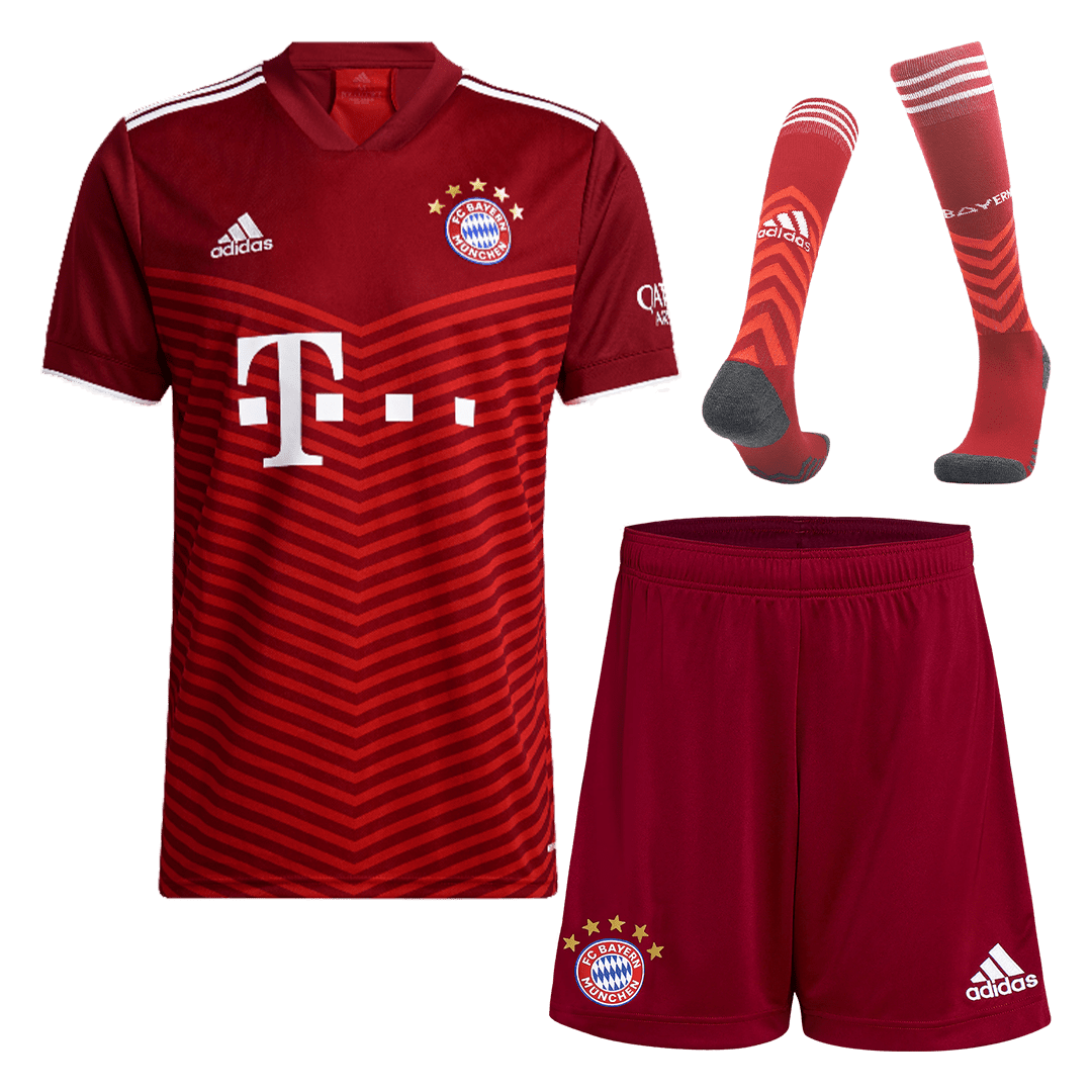 Men’s Replica Bayern Munich Home Soccer Jersey Whole Kit (Jersey+Shorts+Socks) 2021/22