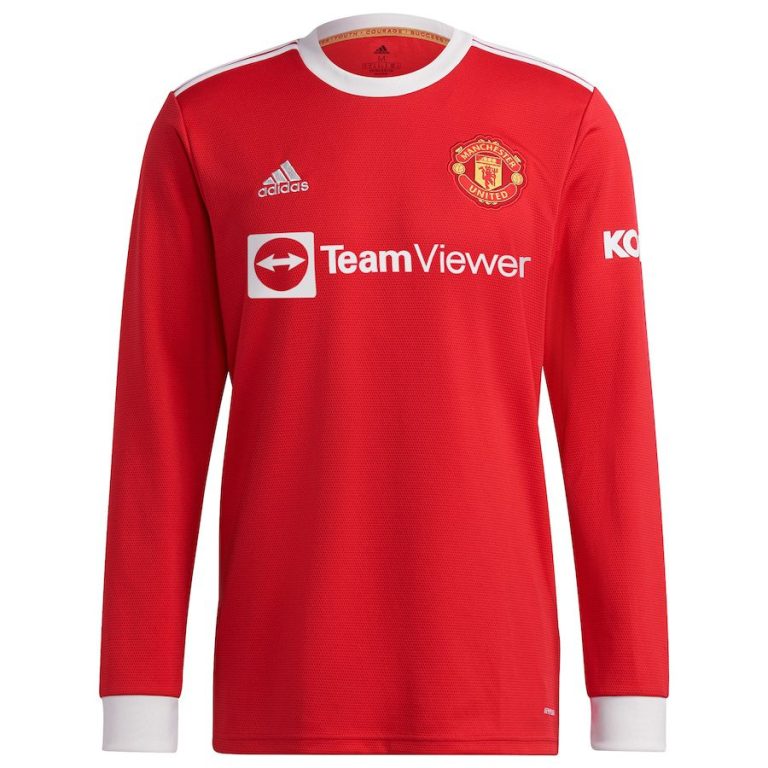Men's RONALDO #7 Manchester United Home Soccer Long Sleeves Jersey Shirt 2021/22 - Best Soccer Jersey - 2