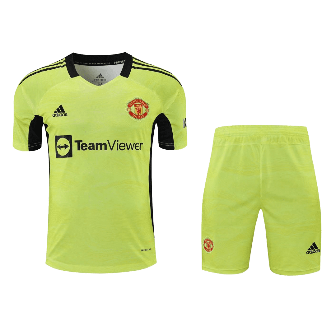 Men’s Replica Manchester United Goalkeeper Soccer Jersey Kit (Jersey+Shorts) 2021/22