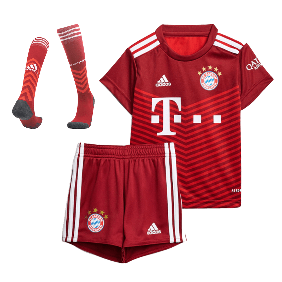 Kids Bayern Munich Home Soccer Jersey Whole Kit (Jersey+Shorts+Socks) 2021/22
