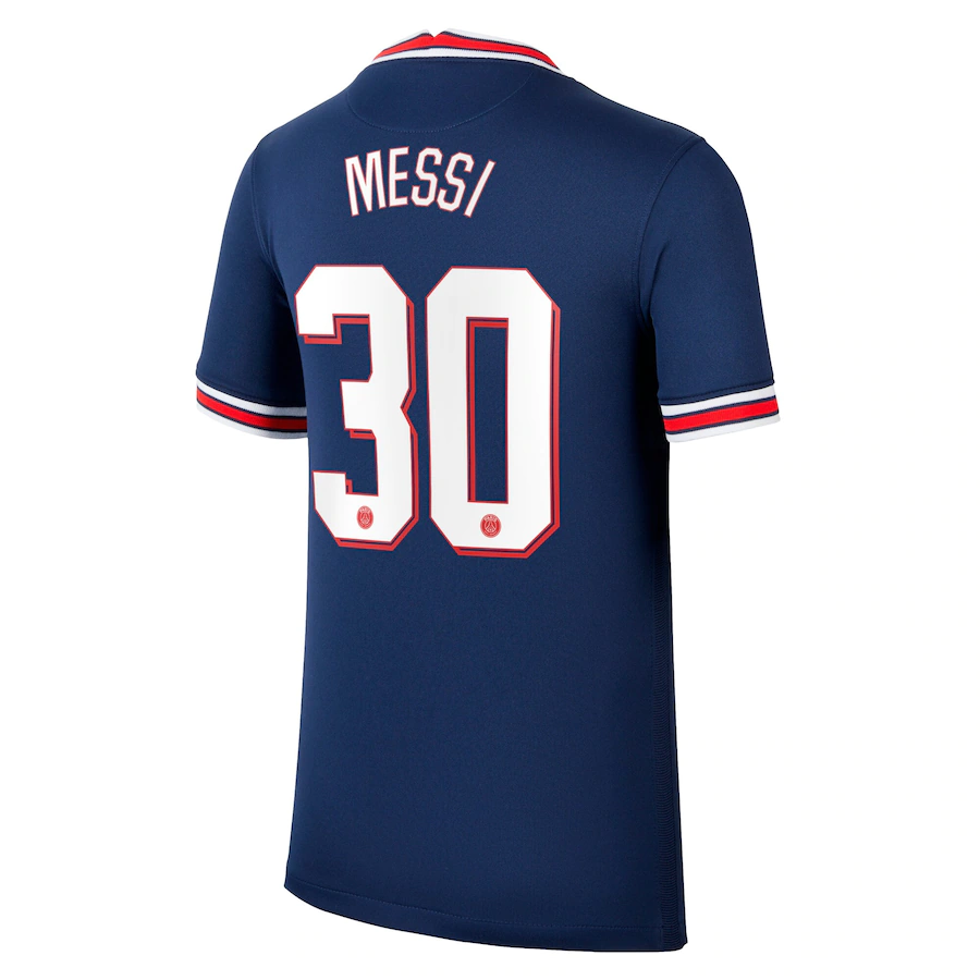 Men’s Replica Messi #30 PSG Home UCL Soccer Jersey Shirt 2021/22