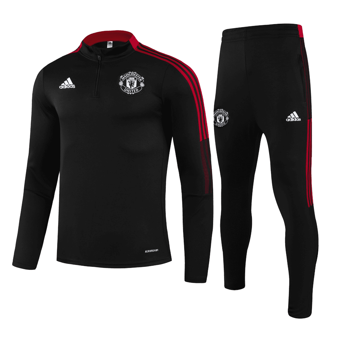 Kids Manchester United Zipper Tracksuit Sweat Shirt Kit(Top+Pants) 2021/22