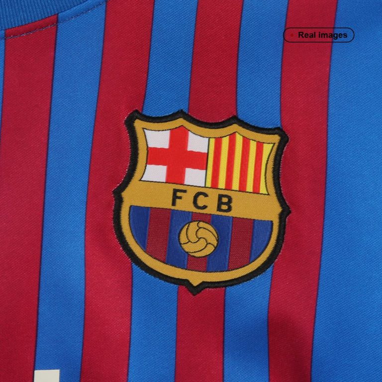 Men's Replica Barcelona Home Soccer Jersey Whole Kit (Jersey+Shorts+Socks) 2021/22 - Best Soccer Jersey - 8