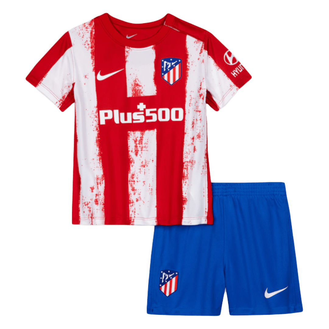 Kids Atletico Madrid Home Soccer Jersey Kit (Jersey+Shorts) 2021/22