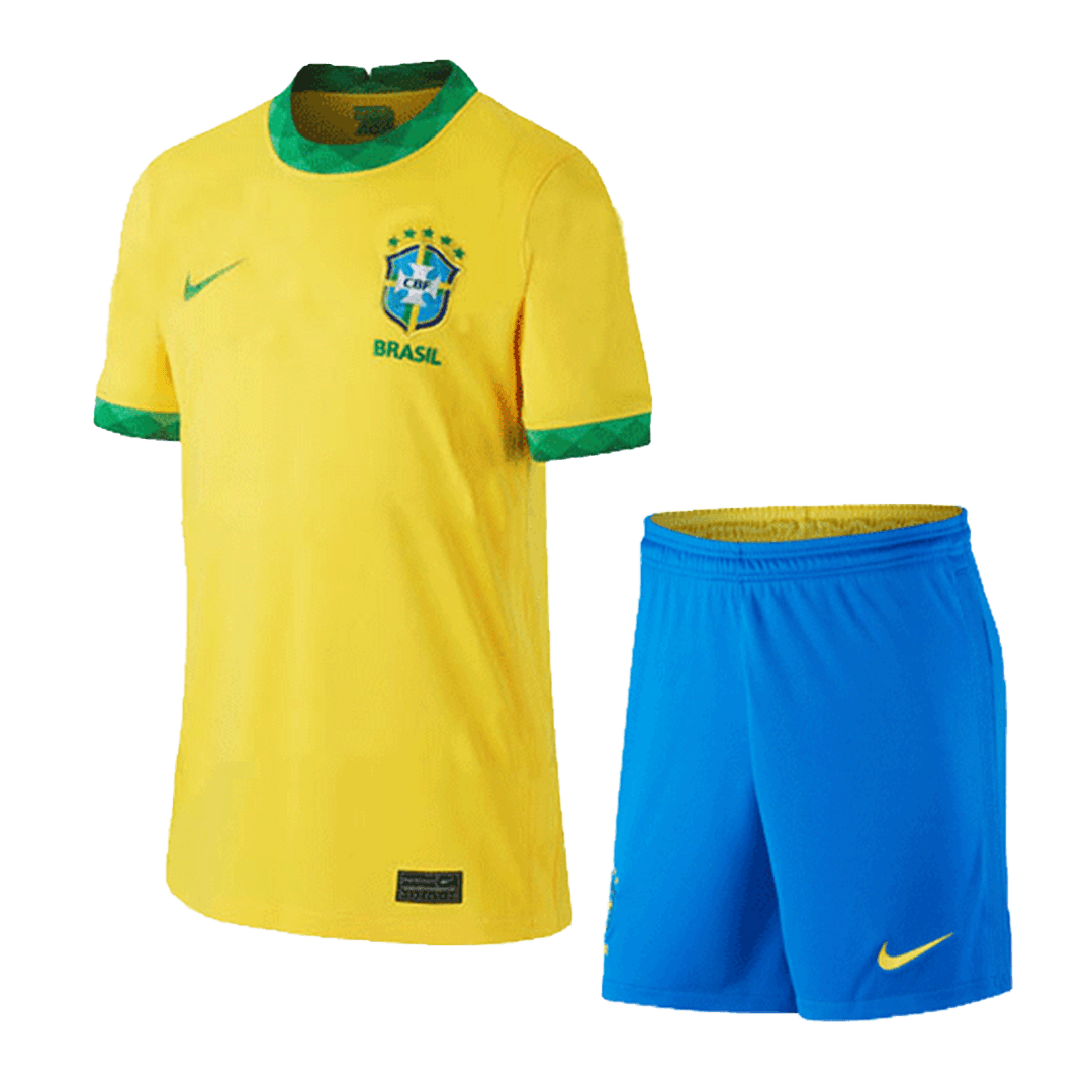 Men’s Replica Brazil Home Soccer Jersey Kit (Jersey+Shorts) 2021