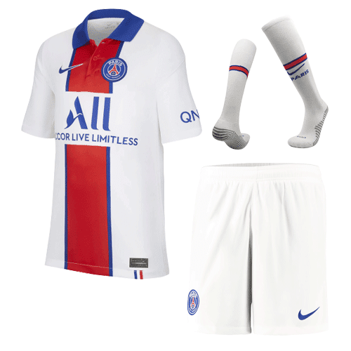 Men’s Replica PSG Away Soccer Jersey Whole Kit (Jersey+Shorts+Socks) 2020/21