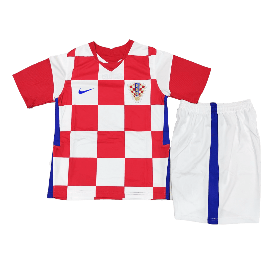 Kids Croatia Home Soccer Jersey Kit (Jersey+Shorts) 2021