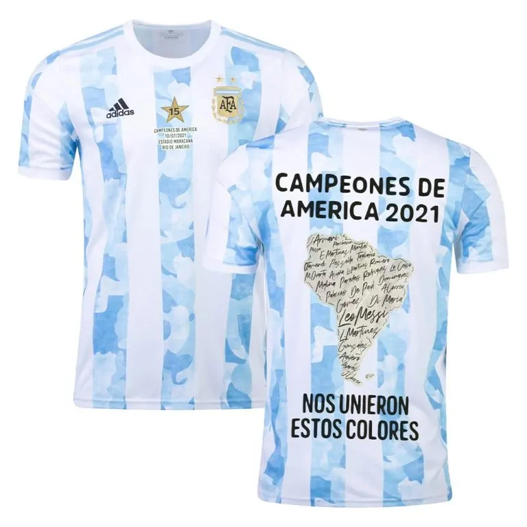 Men's Replica Argentina Home Copa America Soccer Jersey Shirt Winner Version 2021 - Best Soccer Jersey - 1