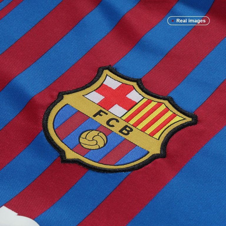 Men's Replica Barcelona Home Long Sleeves Soccer Jersey Shirt 2021/22 - Best Soccer Jersey - 3