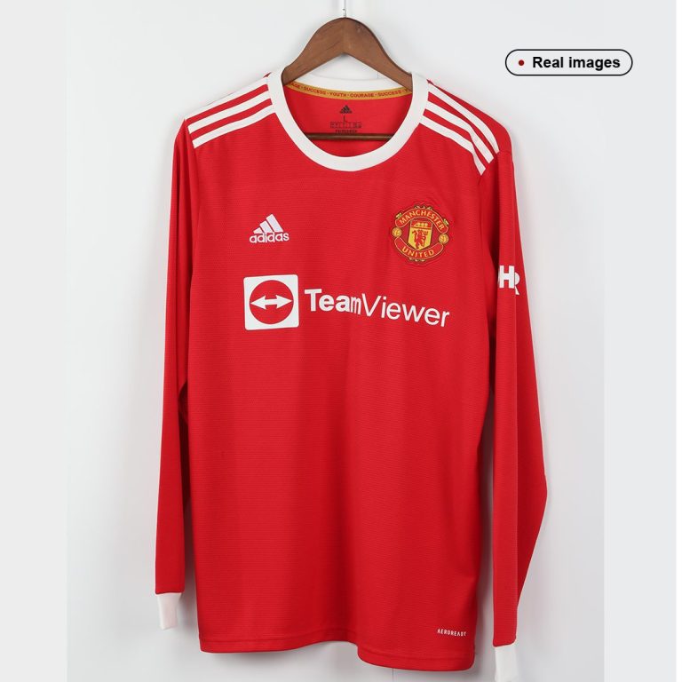 Men's Replica Manchester United Home Long Sleeves Soccer Jersey Shirt 2021/22 - Best Soccer Jersey - 9