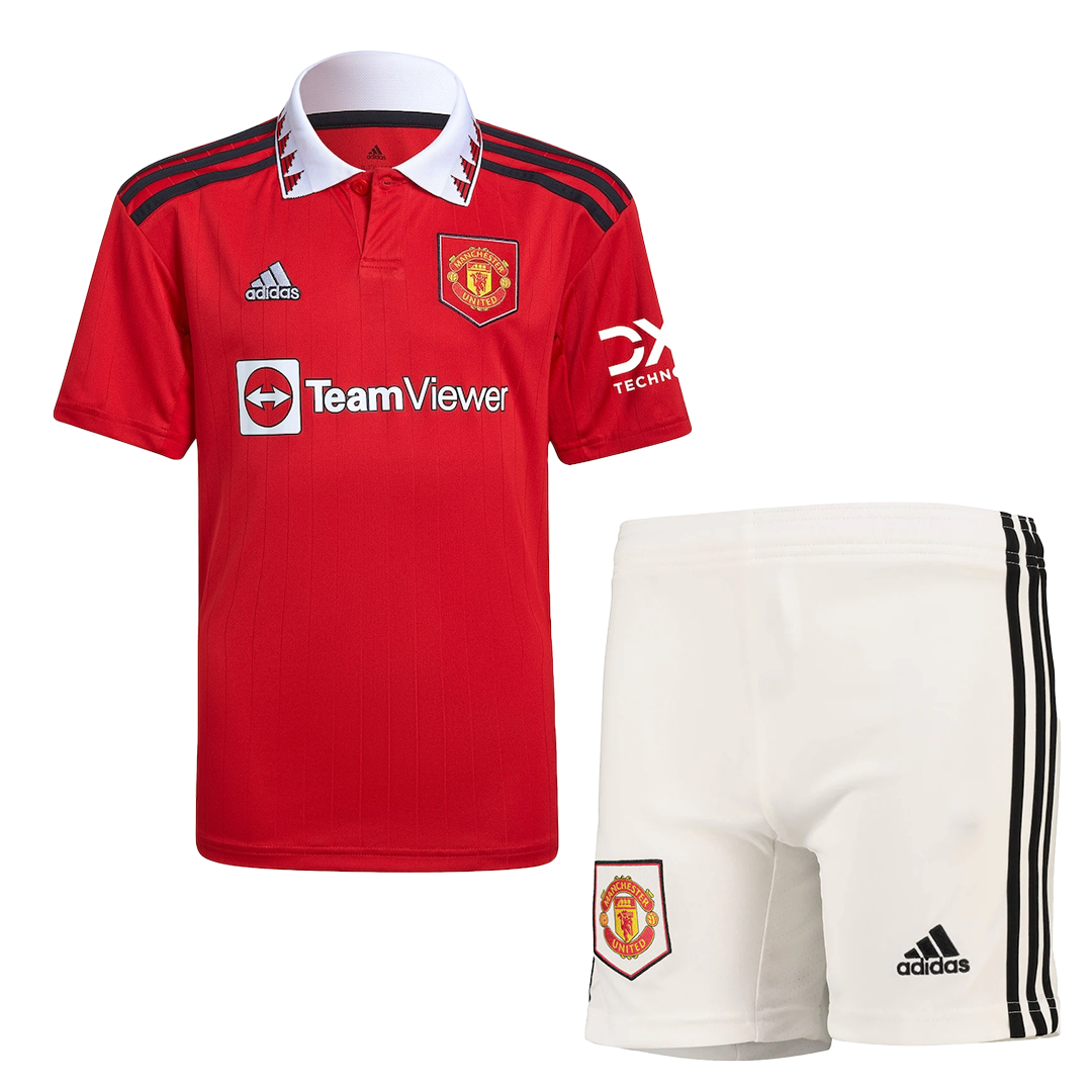 Kids Manchester United Home Soccer Jersey Kit (Jersey+Shorts) 2022/23 ...