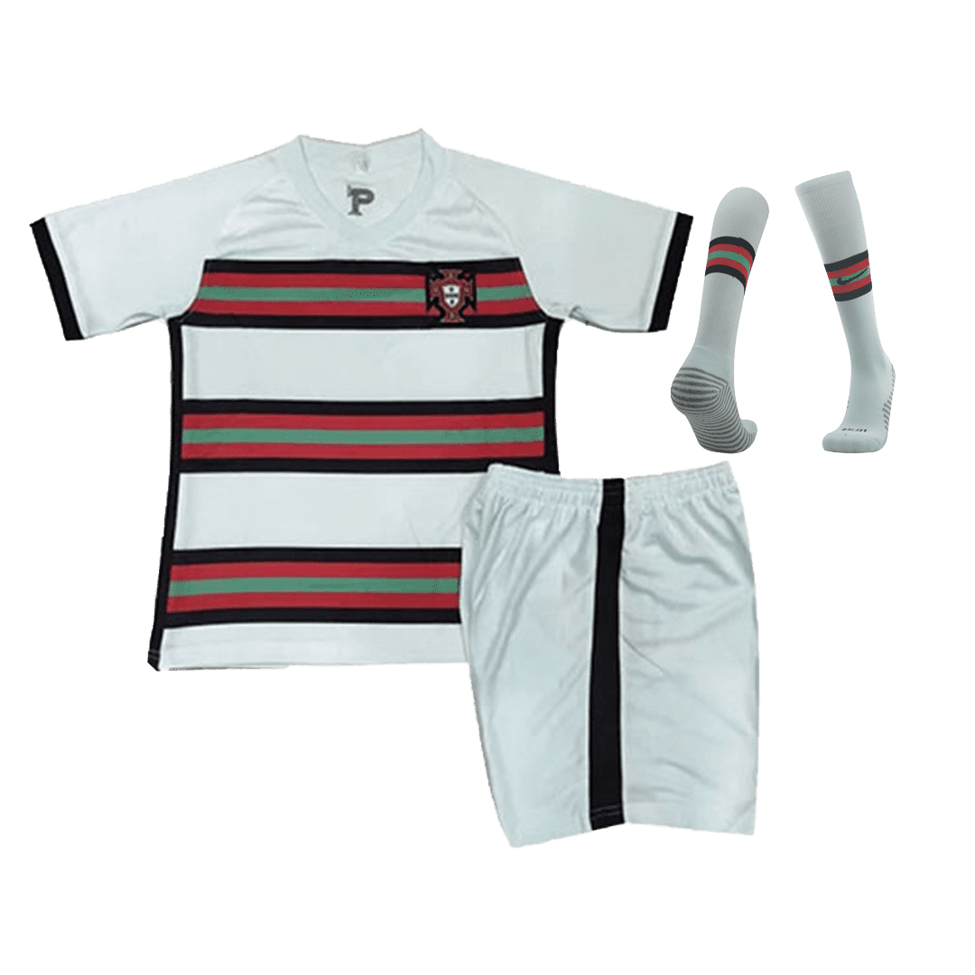 Men’s Replica Portugal Away Soccer Jersey Whole Kit (Jersey+Shorts+Socks) 2020