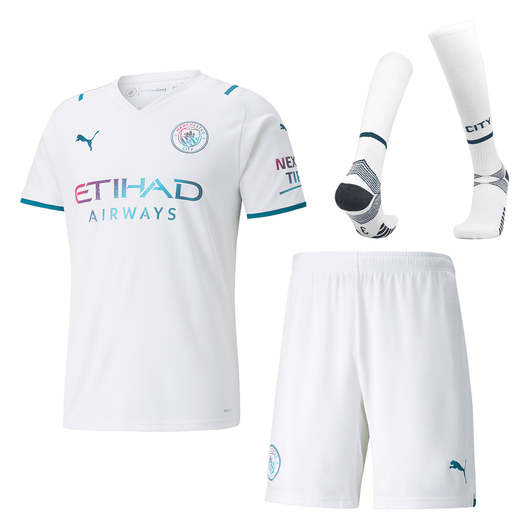 Men’s Replica Manchester City Away Soccer Jersey Whole Kit (Jersey+Shorts+Socks) 2021/22