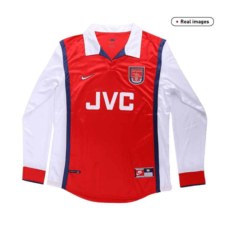 Men's Retro 1998/99 Replica Arsenal Home Long Sleeves Soccer Jersey Shirt - Best Soccer Jersey - 2
