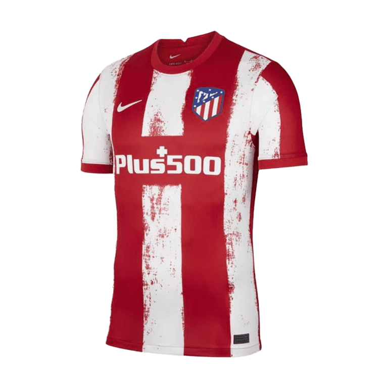 Men's Replica Atletico Madrid Home Soccer Jersey Whole Kit (Jersey+Shorts+Socks) 2021/22 - Best Soccer Jersey - 3