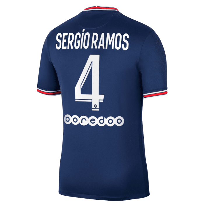 Men’s Replica SERGIO RAMOS #4 PSG Home Soccer Jersey Shirt 2021/22