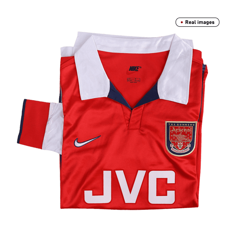 Men's Retro 1998/99 Replica Arsenal Home Long Sleeves Soccer Jersey Shirt - Best Soccer Jersey - 4