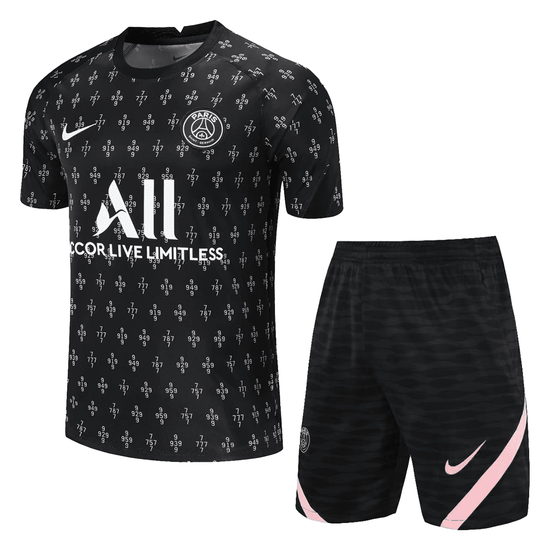 Replica PSG Training Soccer Jersey Kit(Jersey+Shorts) 2021/22 – Black