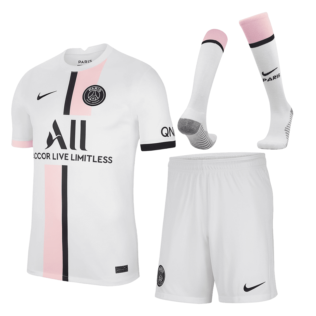 Men’s Replica PSG Away Soccer Jersey Whole Kit (Jersey+Shorts+Socks) 2021/22