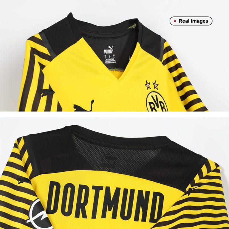 Men's Replica Borussia Dortmund Home Soccer Jersey Whole Kit (Jersey+Shorts+Socks) 2021/22 - Best Soccer Jersey - 7