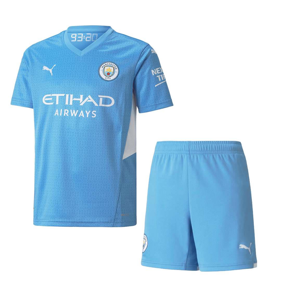 Men’s Replica Manchester City Home Soccer Jersey Kit (Jersey+Shorts) 2021/22