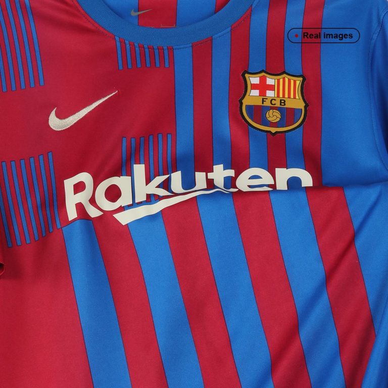 Men's Replica Barcelona Home Soccer Jersey Whole Kit (Jersey+Shorts+Socks) 2021/22 - Best Soccer Jersey - 10