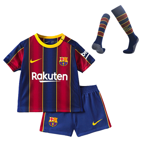 Kids Barcelona Home Soccer Jersey Whole Kit (Jersey+Shorts+Socks) 2020/21