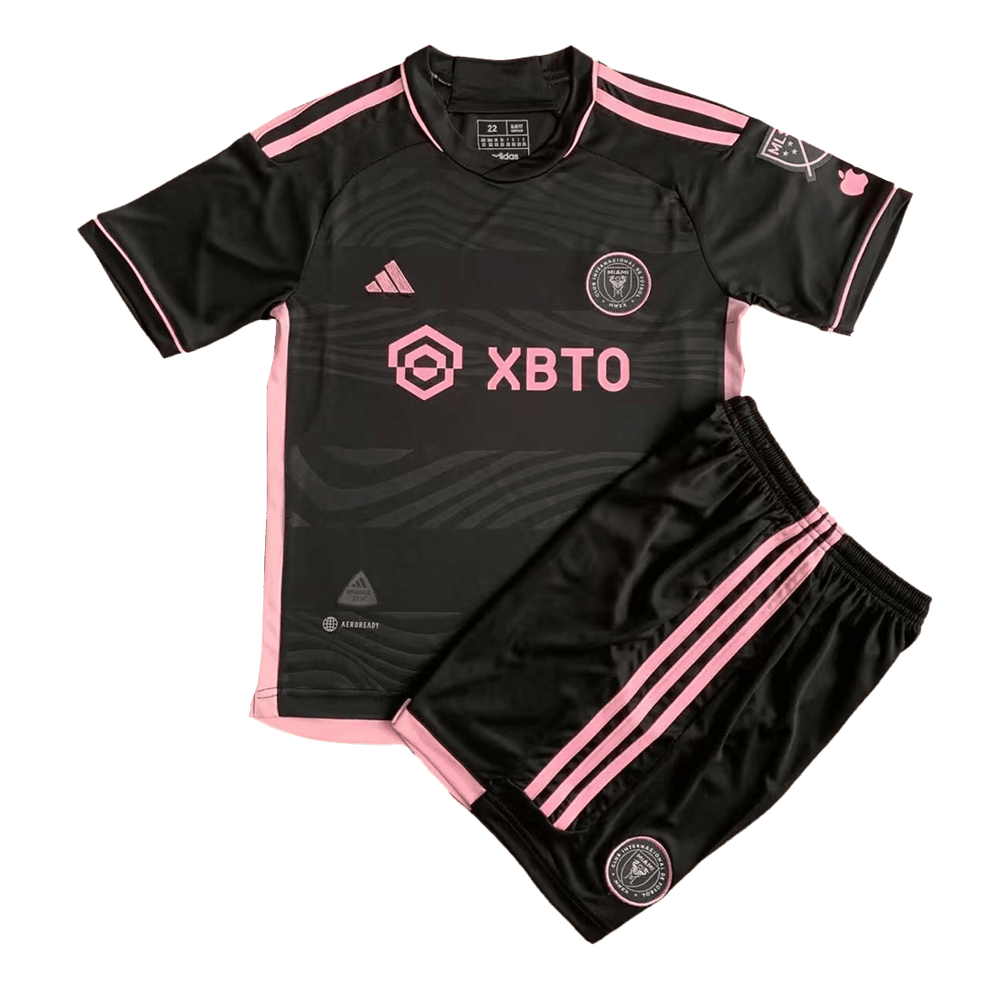 Kids Inter Miami CF Away Soccer Jersey Kit (Jersey+Shorts) 2023