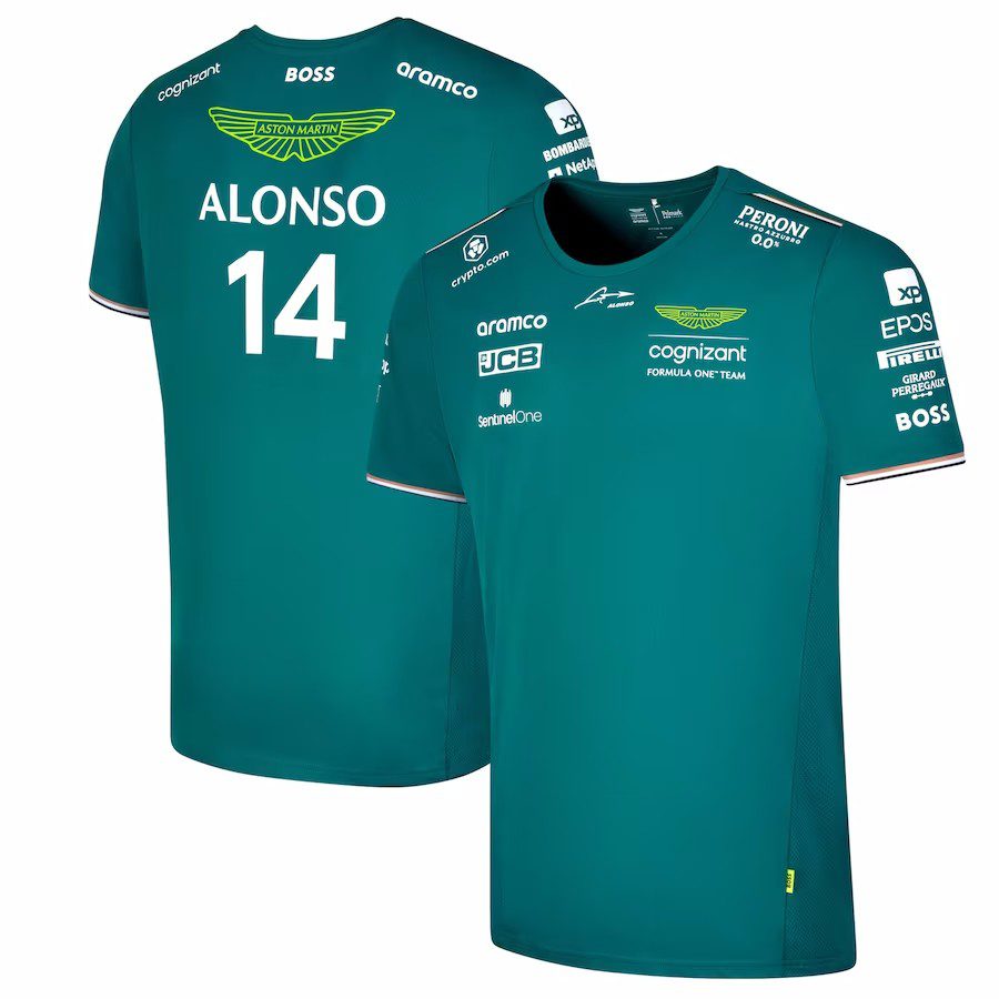 Men’s Aston Martin Aramco Cognizant F1 Racing Team Fernando Alonso Driver T-Shirt 2023