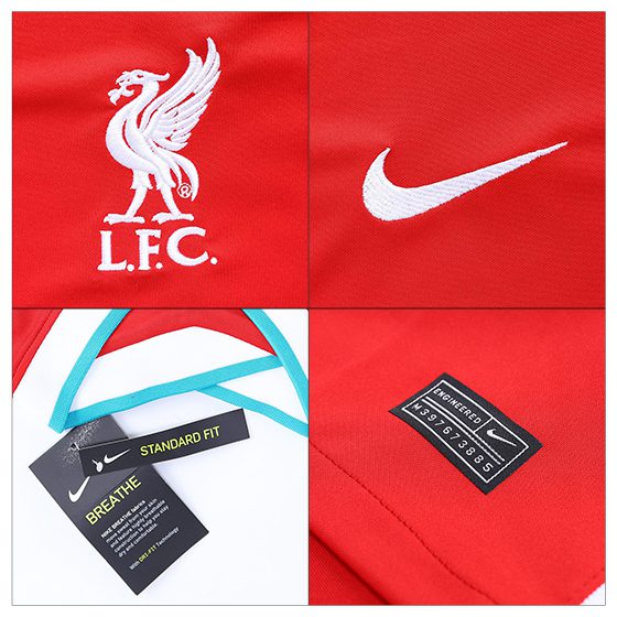 Men's Replica Liverpool Home Soccer Jersey Whole Kit (Jersey+Shorts+Socks) 2020/21 - Best Soccer Jersey - 20