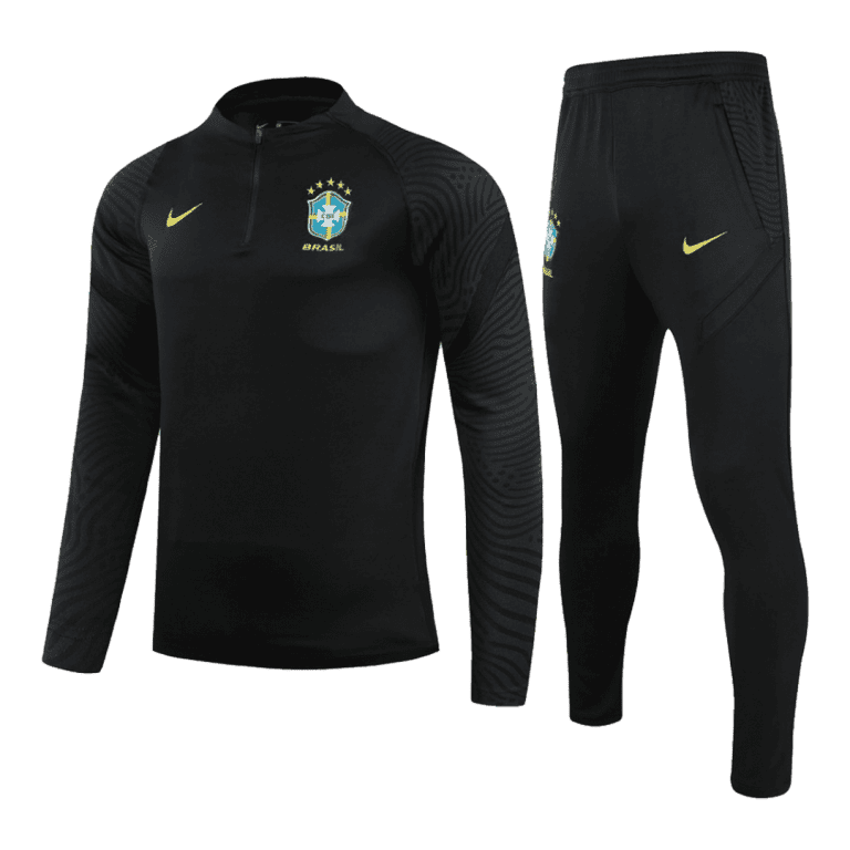 Kids Brazil Zipper Tracksuit Sweat Shirt Kit(Top?) 2021/22 - Best Soccer Jersey - 1