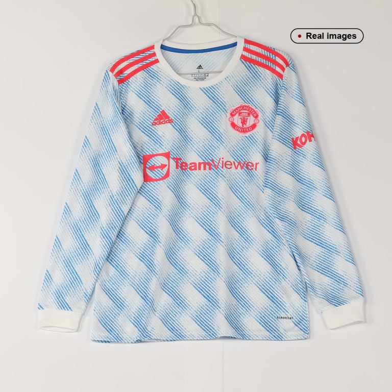 Men's Authentic Manchester United Away Soccer Long Sleeves Jersey Shirt 2021/22 - Best Soccer Jersey - 8