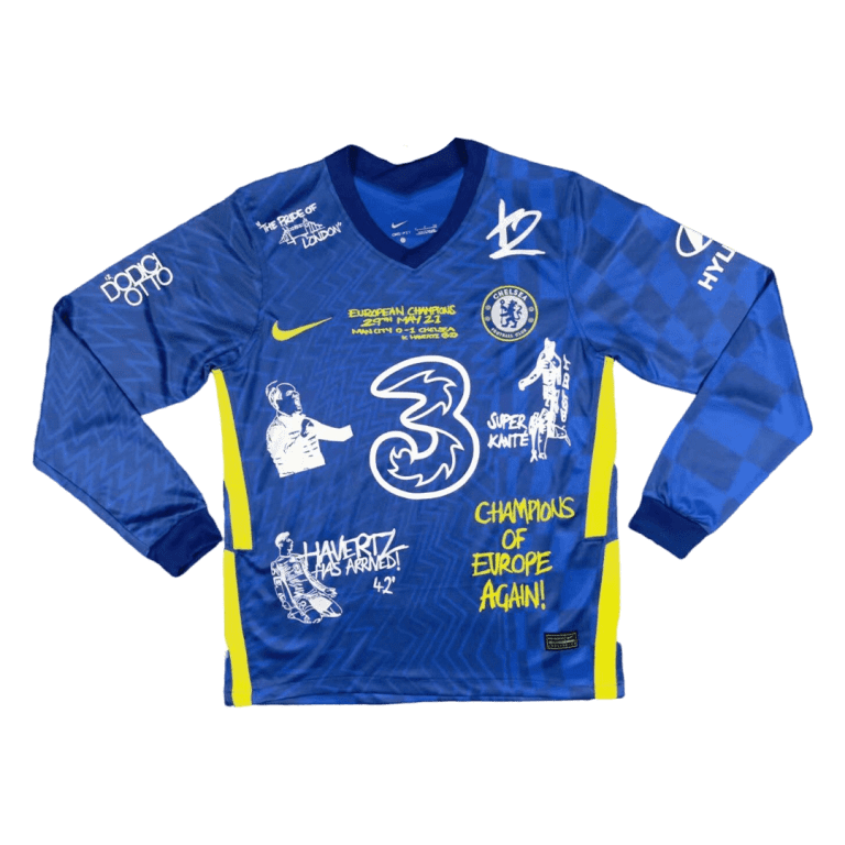 Men's Replica Chelsea Home Long Sleeves Soccer Jersey Shirt 2021/22 - Best Soccer Jersey - 1