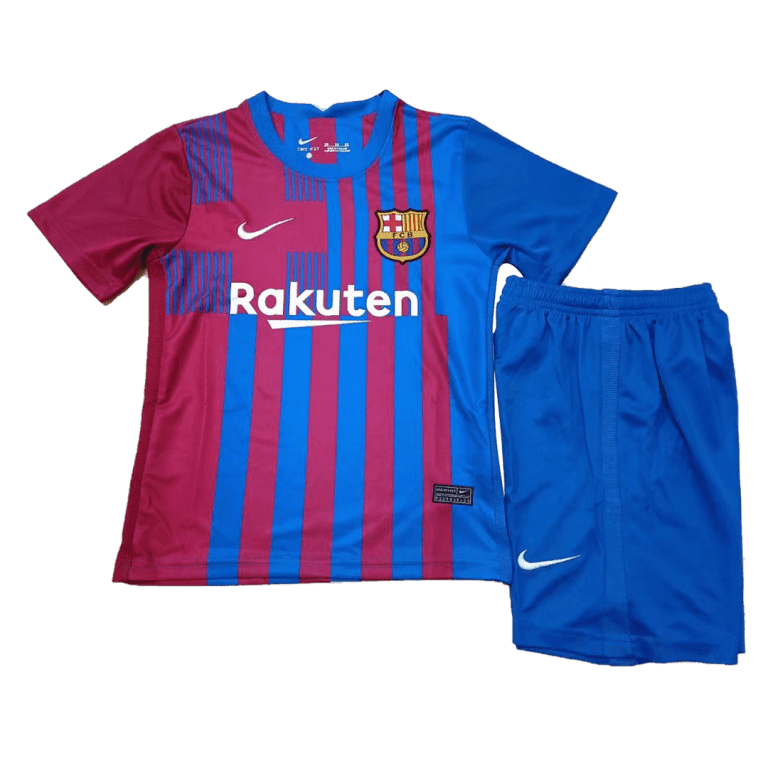 Kids Barcelona Home Soccer Jersey Kit (Jersey??) 2021/22 - Best Soccer Jersey - 3