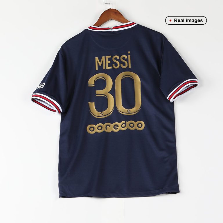 Men's Replica Messi #30 Ballon d'Or Special Gold Font PSG Home Soccer Jersey Shirt 2021/22 - Best Soccer Jersey - 12