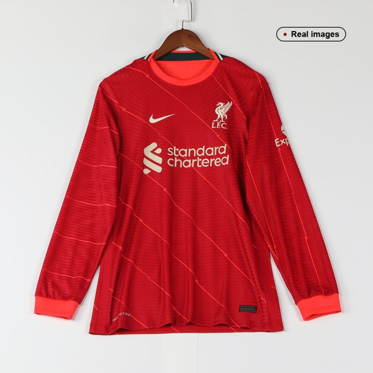 Men's Authentic Liverpool Home Soccer Long Sleeves Jersey Shirt 2021/22 - Best Soccer Jersey - 8