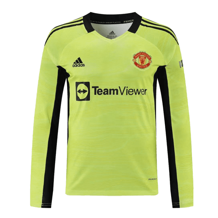 Men's Replica Manchester United Goalkeeper Long Sleeves Soccer Jersey Shirt 2021/22 - Best Soccer Jersey - 1