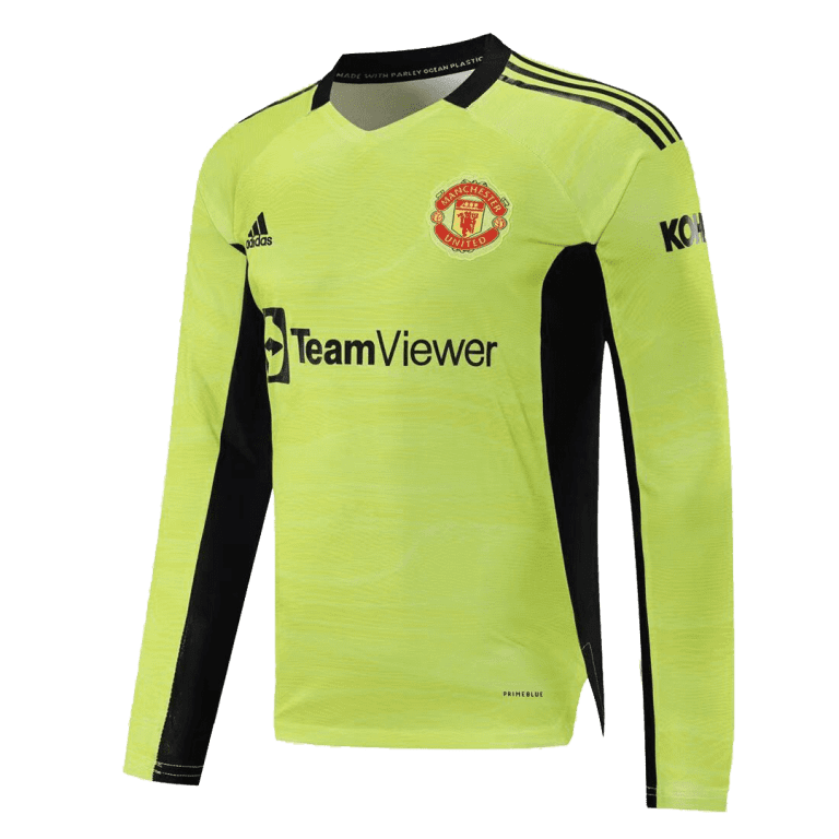 Men's Replica Manchester United Goalkeeper Long Sleeves Soccer Jersey Shirt 2021/22 - Best Soccer Jersey - 2