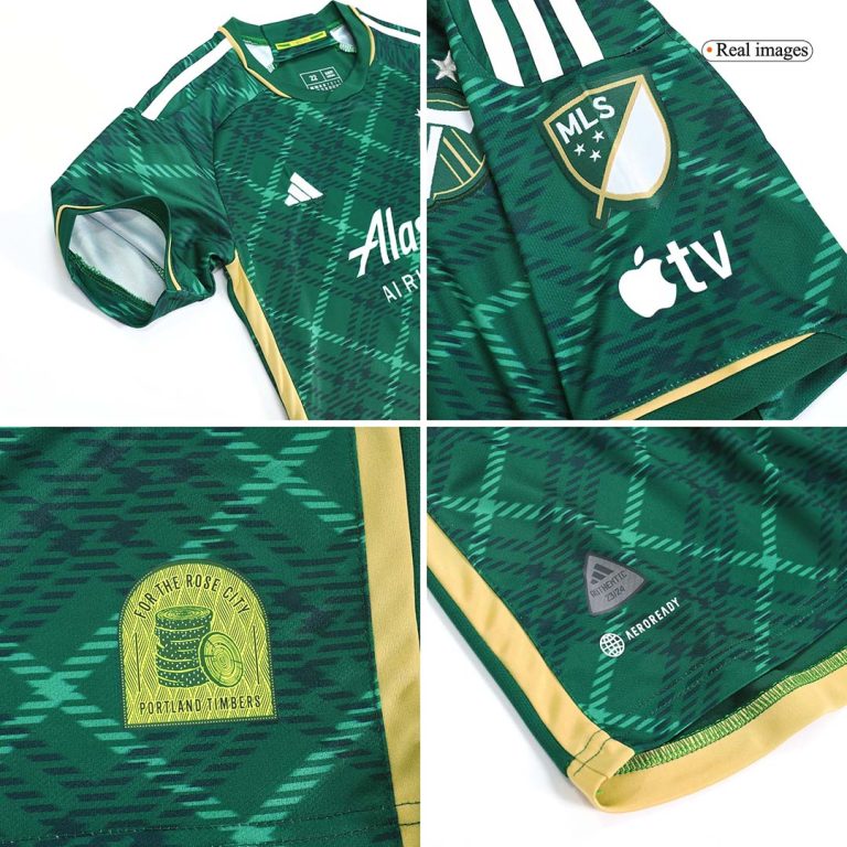 Kids Portland Timbers Home Soccer Jersey Kit (Jersey+Shorts) 2023 - Best Soccer Jersey - 10