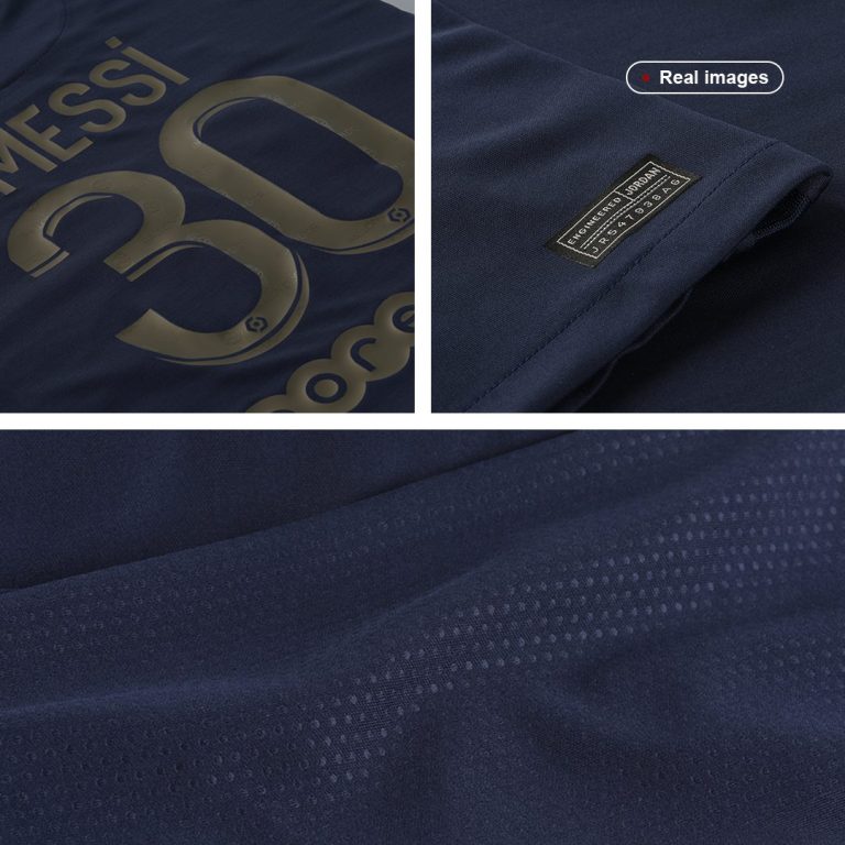 Men's Replica Messi #30 Ballon d'Or Special Gold Font PSG Home Soccer Jersey Shirt 2021/22 - Best Soccer Jersey - 10