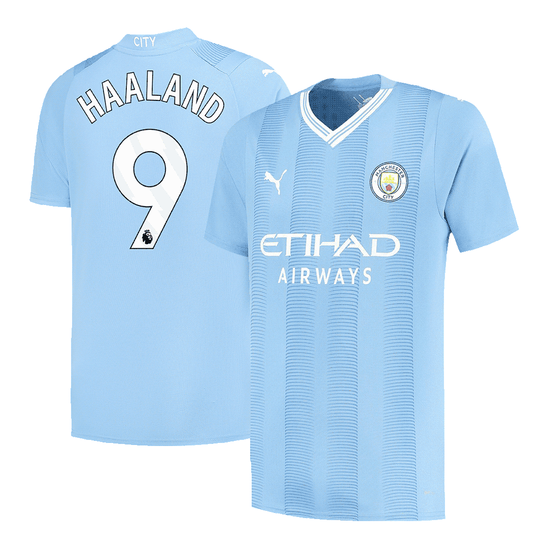 Men’s Replica HAALAND #9 Manchester City Home Soccer Jersey Shirt 2023/24