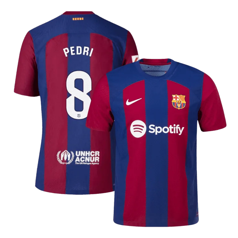 Men's Authentic PEDRI #8 Barcelona Home Soccer Jersey Shirt 2023/24 - Best Soccer Jersey - 1
